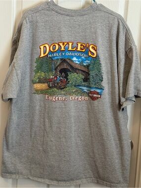 Doyle's Harley-Davidson Eugene Oregon Gray Graphic Pocket Tee 3XL